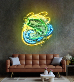 Big Bass Fishing Led Neon Sign Light Pop Art