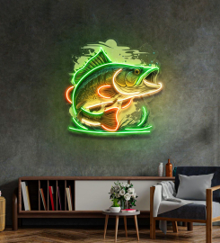 Cartoon Big Sea Bass Led Neon Sign Light Pop Art