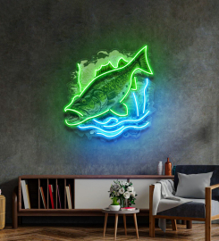 Cold Fishing Frame Led Neon Sign Light Pop Art