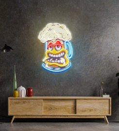 Cute Foamy Beer Glass Led Neon Sign Light Pop Art