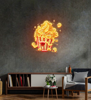 Cute Popcorn Led Neon Sign Light Pop Art