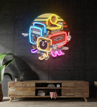 Doodle Music Led Neon Sign Light Pop Art