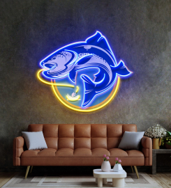 Fishermen Catch Fish Led Neon Sign Light Pop Art