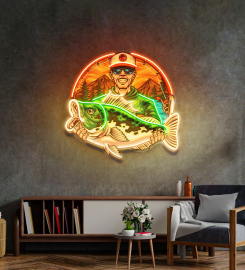 Fishermen Caught Big Fish Led Neon Sign Light Pop Art