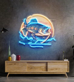 Fishing Cartoon Led Neon Sign Light Pop Art