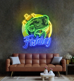 Fishing With A Large Anchor Led Neon Sign Light Pop Art