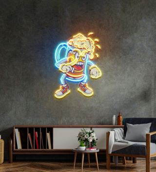 Fun Of Beer Glass Led Neon Sign Light Pop Art