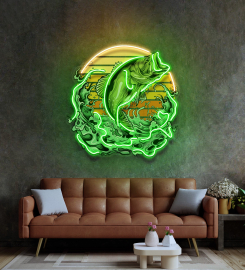 Green Fishing Led Neon Sign Light Pop Art