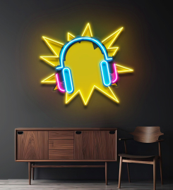 Headphone Pop Art Led Neon Sign Light Pop Art