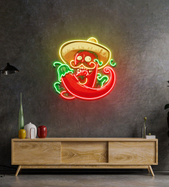 Mexico Red Hot Chili Peppe Led Neon Sign Light Pop Art