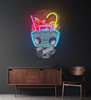 Radio And Cable Led Neon Sign Light Pop Art