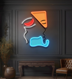 Simple Shape Of Face Led Neon Sign Light