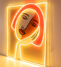 Thinking Girl Face Led Neon Sign Light