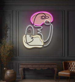 Two People Talking Abstract Art Led Neon Sign Light