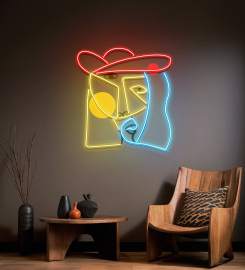 Woman Face Abstract Art Led Neon Sign Light